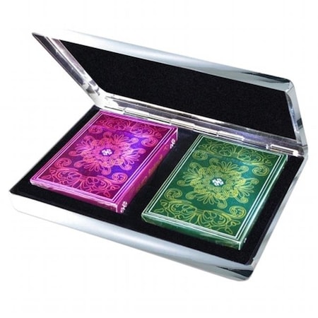 Natico Originals Natico Originals 60-G521B Game 2 Decks Of Cards Silver 60-G521B